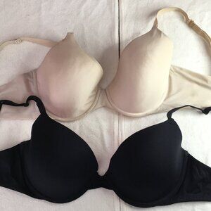 B30 Bundle Of 2 Womens Victoria’s Secret Bras Underwired Nude Beige Size 34D